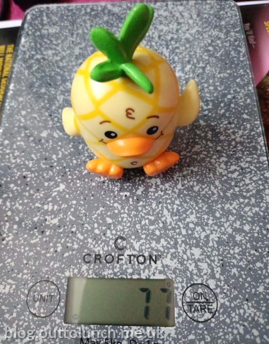 weighing georgie out the package