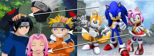 Naruto's Team bears a visual resemblance to Sonic's team