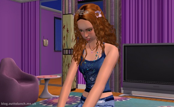 amber leigh with long curly ginger hair and a blue velvet boho ensemble