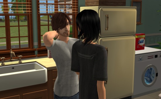 ash being all shy in the kitchen as he talks to jasmine